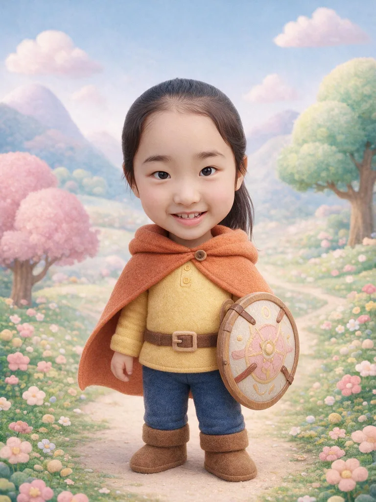 Capa de The Kindness Shield, o primeiro livro encomendado na MengWorks, com a Winnie como protagonista